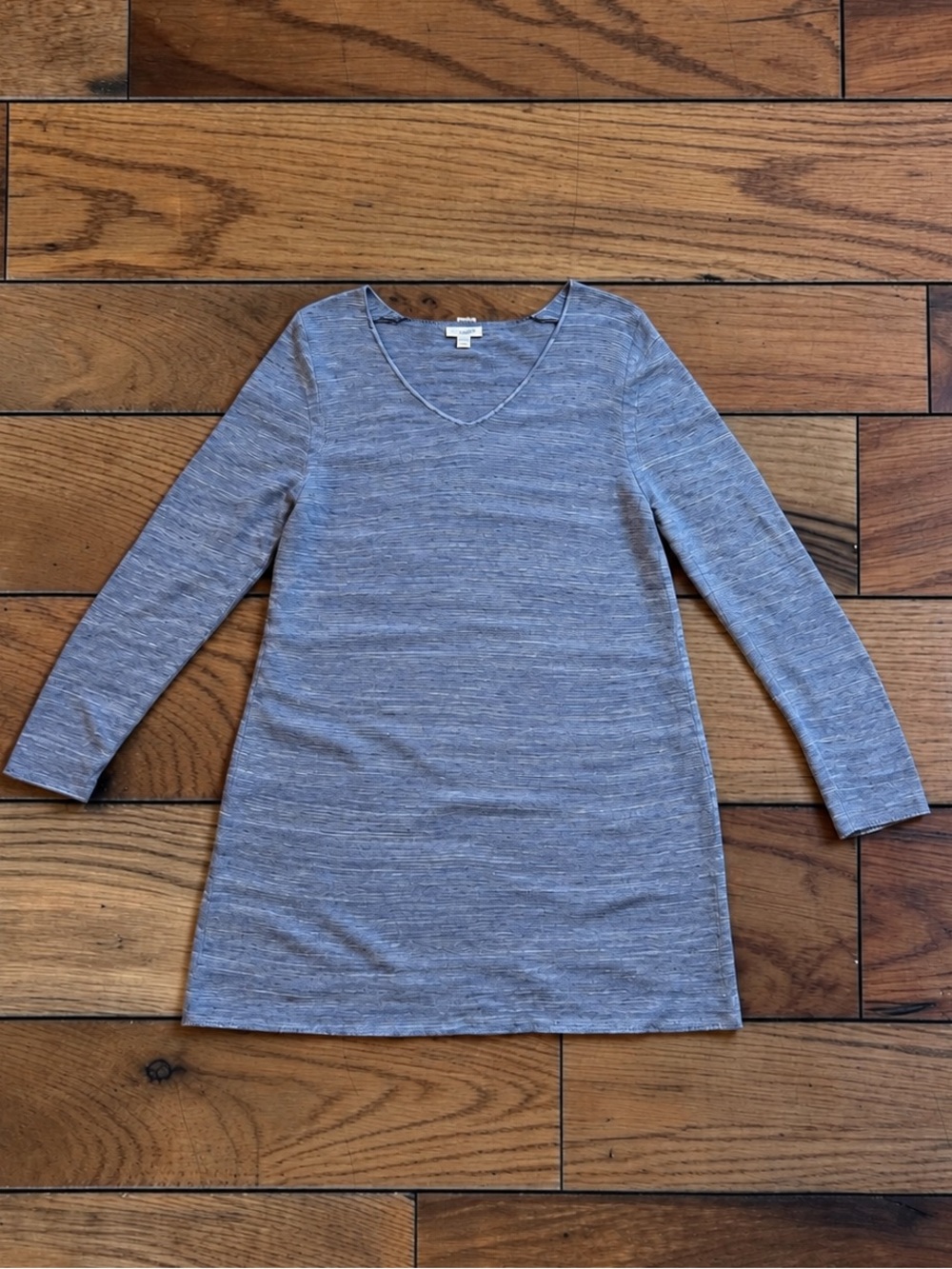 Women’s M Pure Jill J.Jill Blue Gray V-Neck Long Sleeve Knit Dress